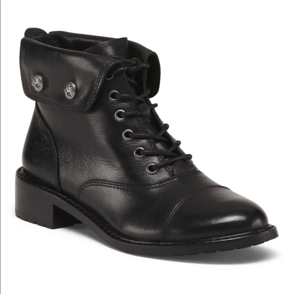 Patricia Nash Shoes - Patricia Nash LIA Black Leather Combat Boots